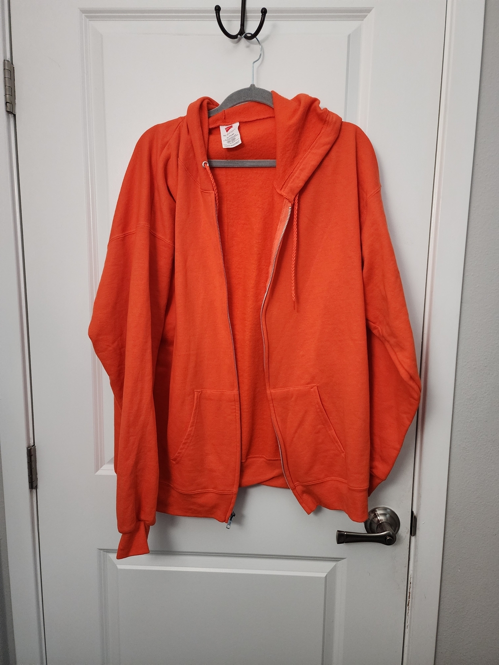 Hanes Orange EcoSmart Zip Hoodie Jacket Size  XL